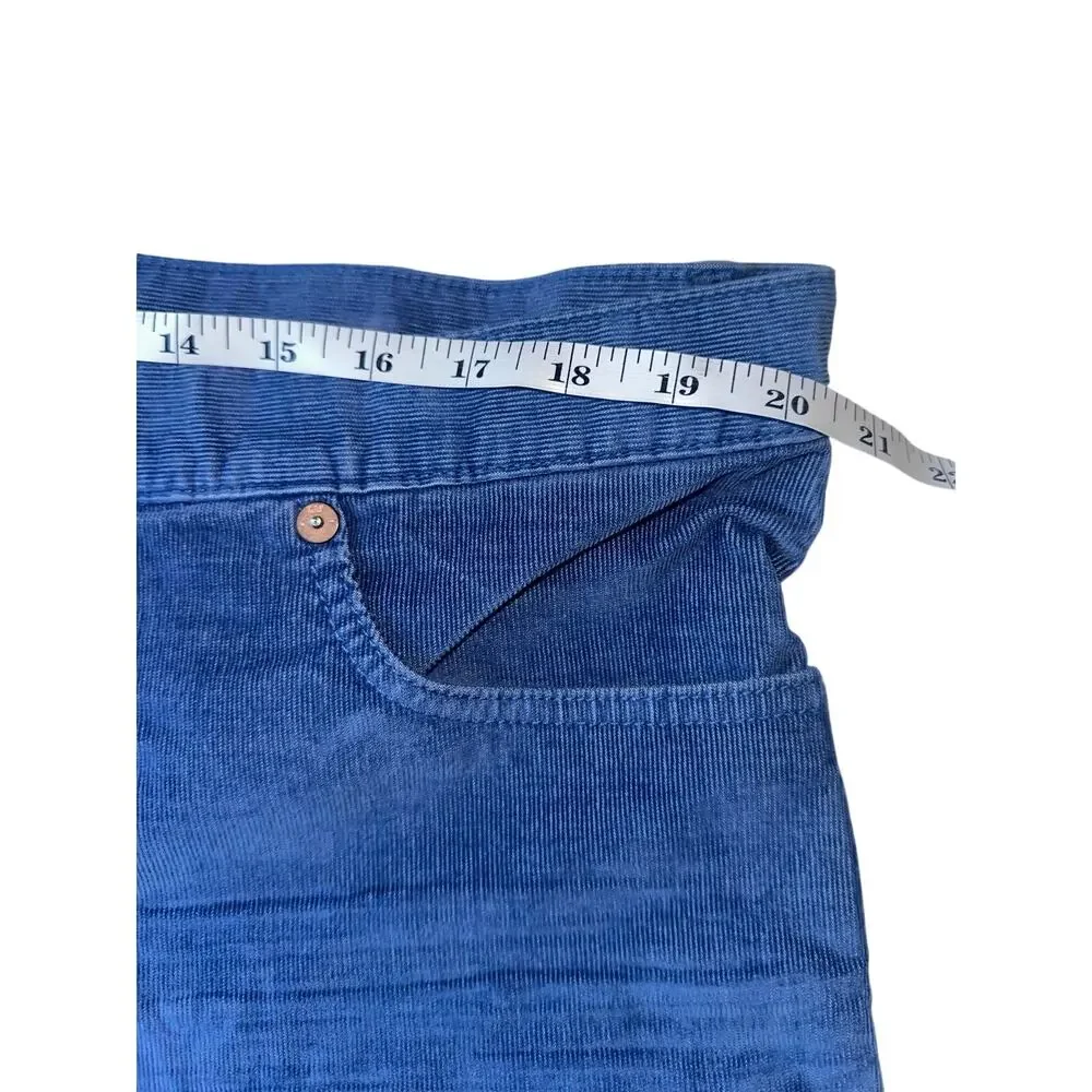 Gap Blue Corduroy Shorts Women’s 16 Frayed Hem Mid Rise Stretch coastal grandma